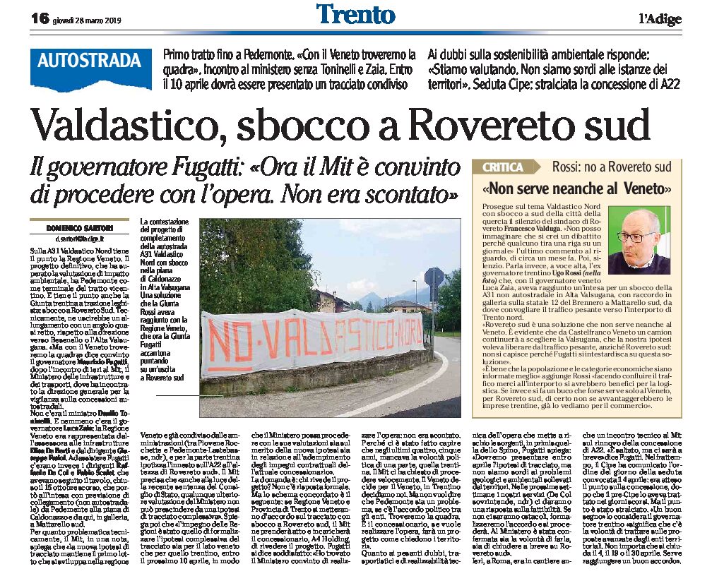 Valdastico: sbocco a Rovereto sud