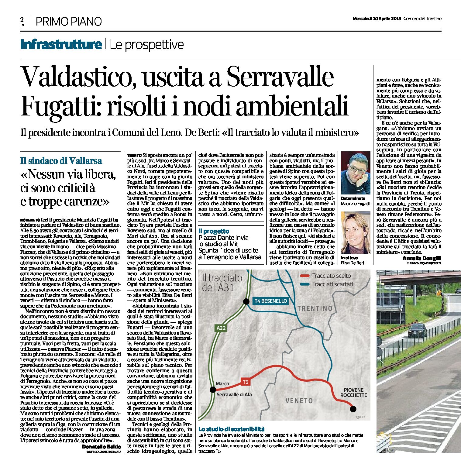 Valdastico: uscita a Serravalle. Fugatti “risolti i problemi ambientali”