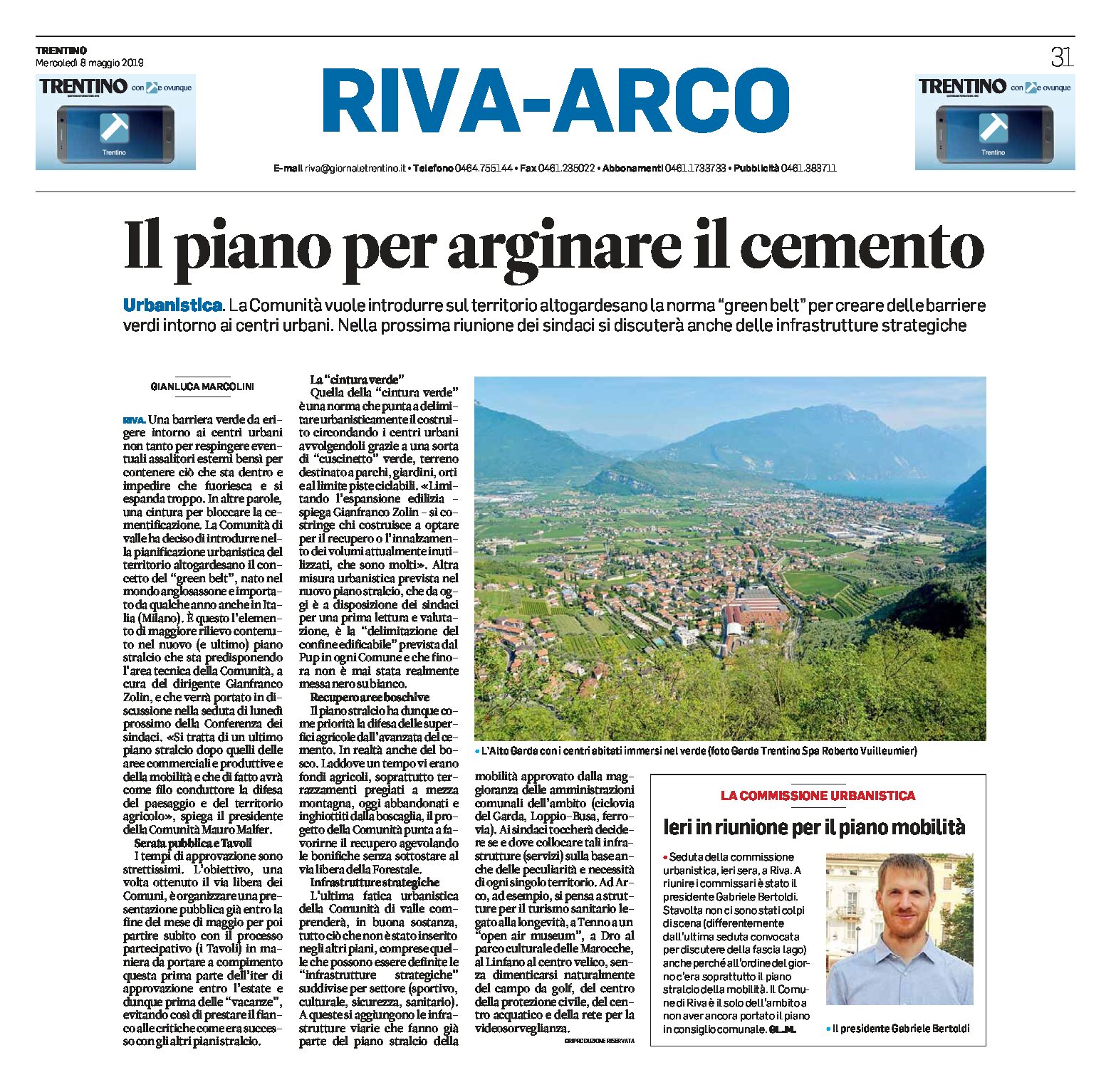 Riva-Arco: il piano per arginare il cemento