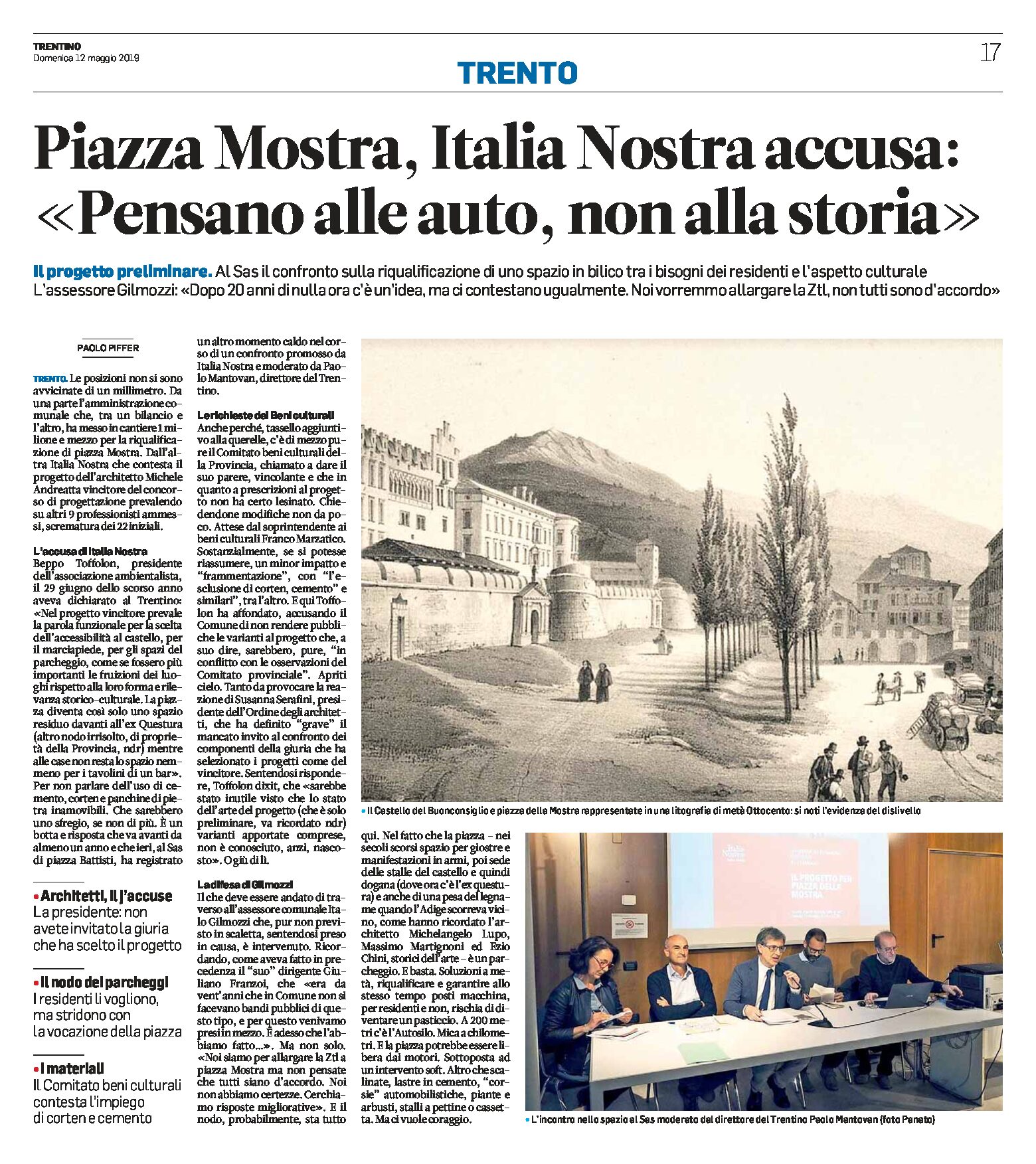Trento, piazza Mostra: Italia Nostra accusa