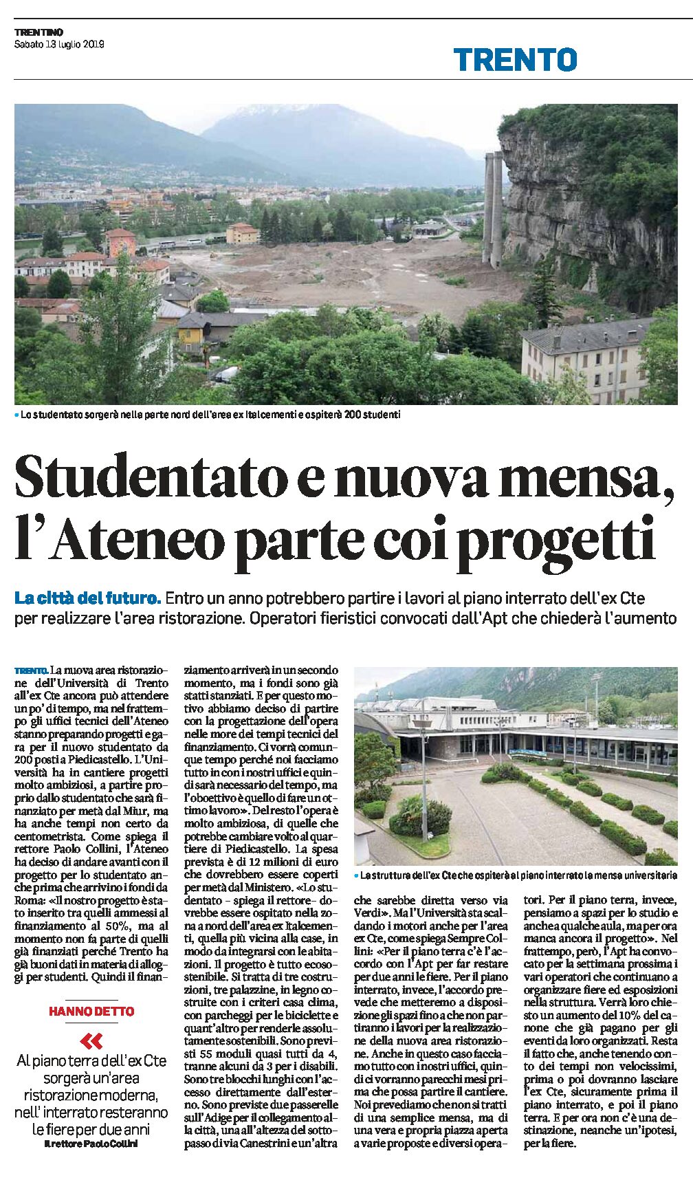 Trento: studentato e nuova mensa, l’Ateneo parte con i progetti