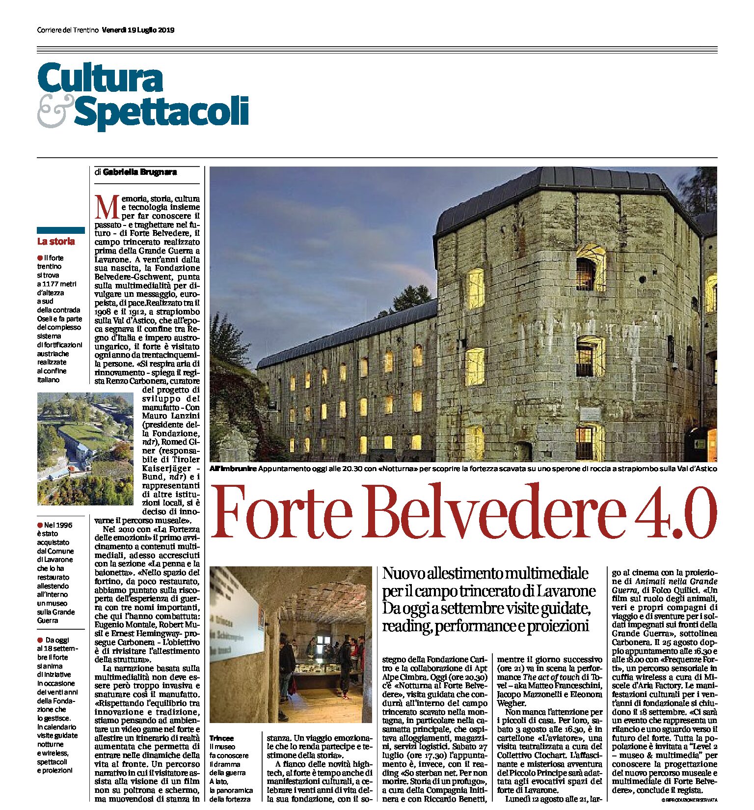 Lavarone, Forte Belvedere: nuovo allestimento multimediale
