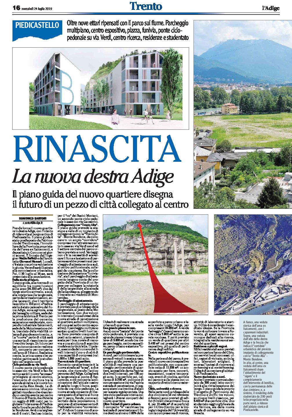 Destra Adige, Piedicastello: consegnato in Comune il piano guida del nuovo quartiere