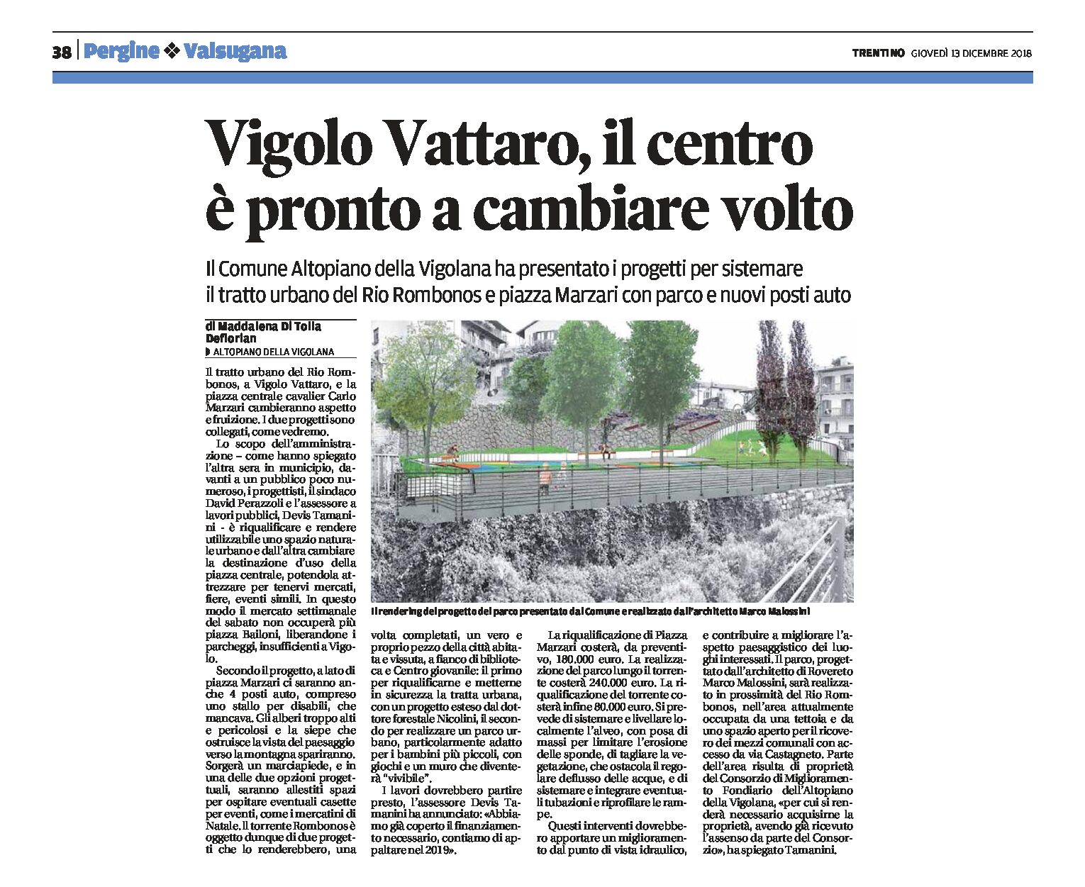Vigolo Vattaro: presentati i progetti per il nuovo centro
