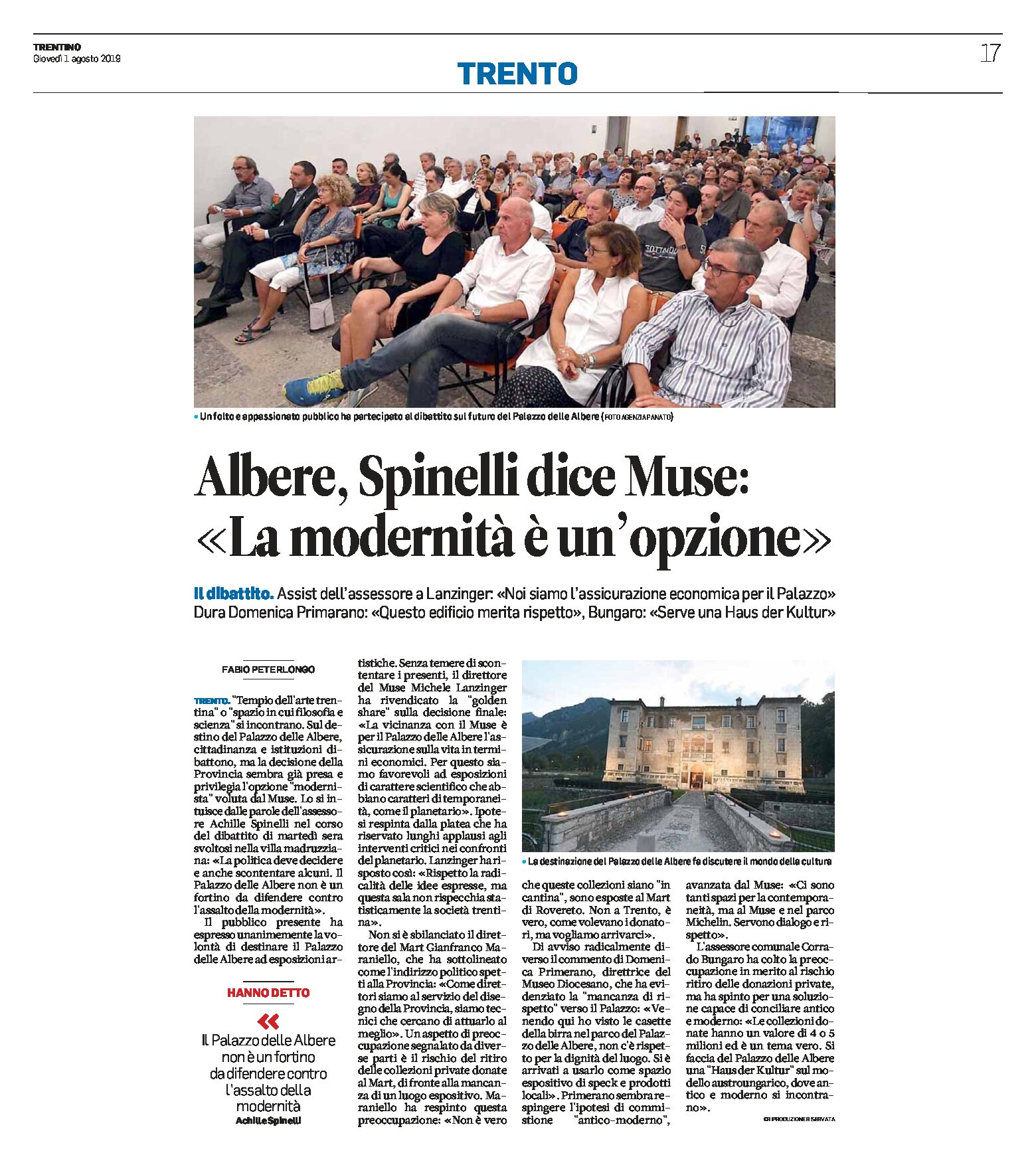 Trento: dibattito per il futuro di palazzo delle Albere