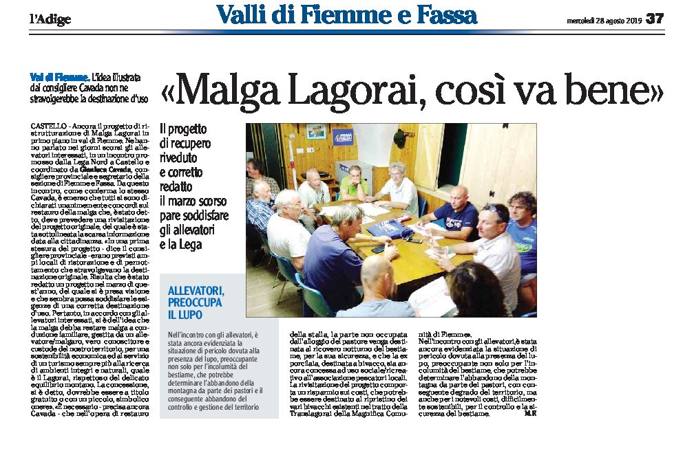 Malga Lagorai: il progetto di recupero riveduto e corretto in marzo va bene agli allevatori e alla Lega