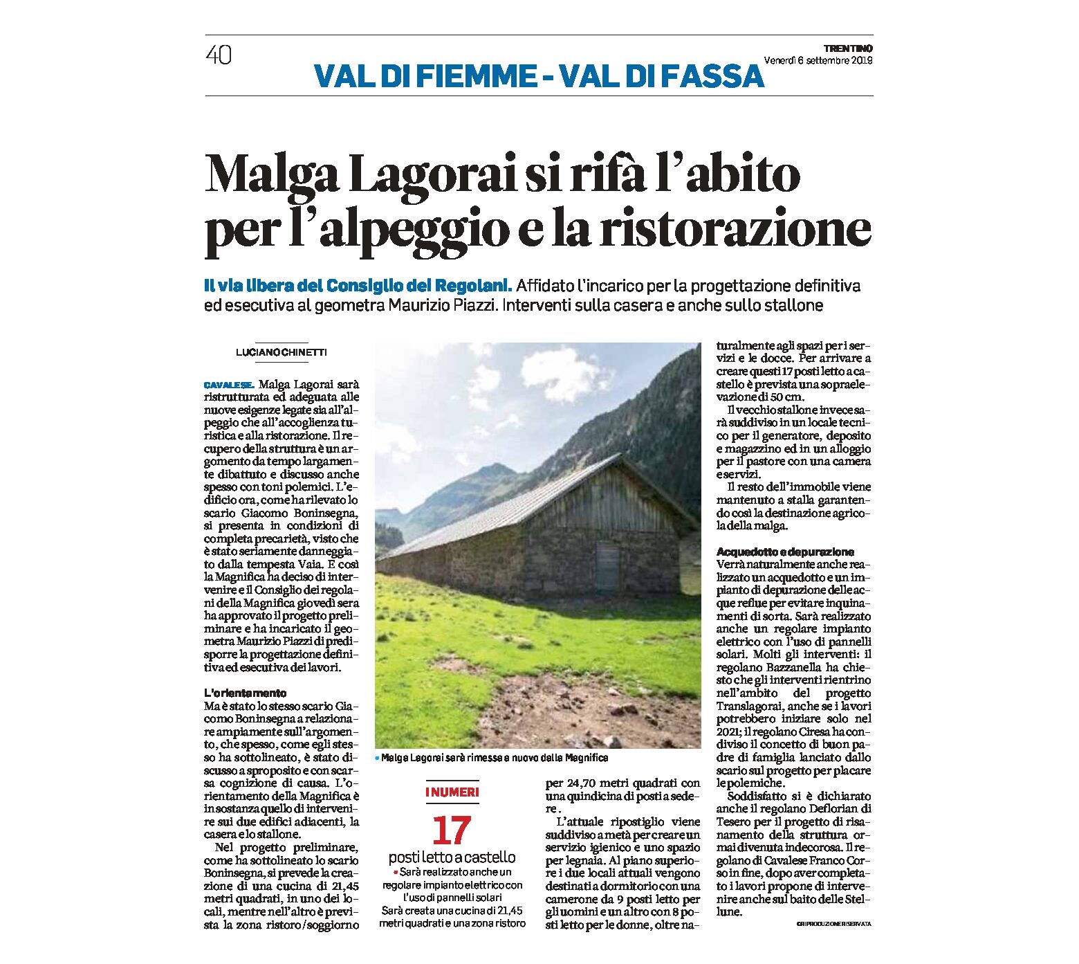 Malga Lagorai: approvato il progetto preliminare per alpeggio e ristorazione