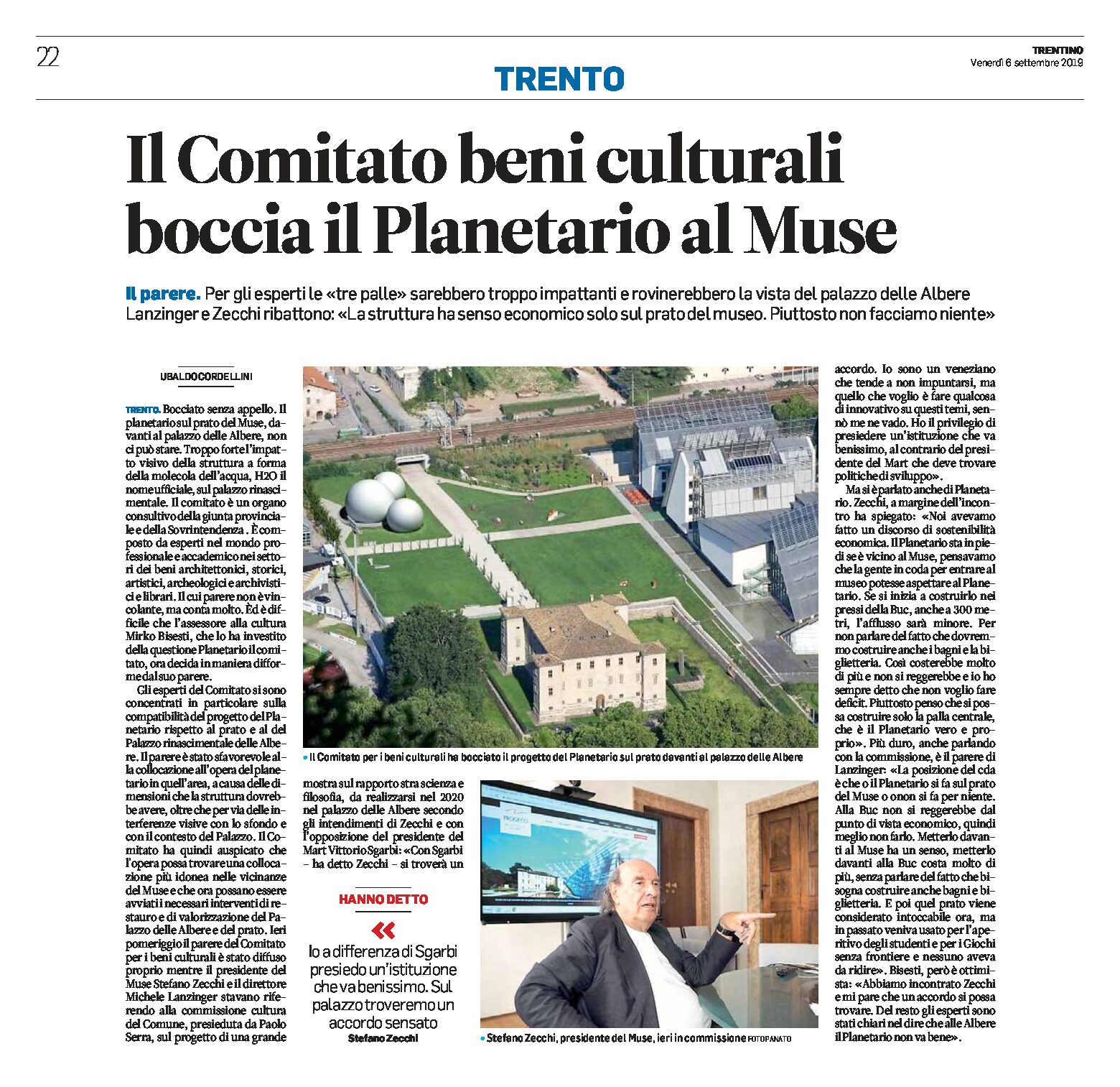 Trento, Le Albere: il Comitato beni culturali boccia il planetario al Muse