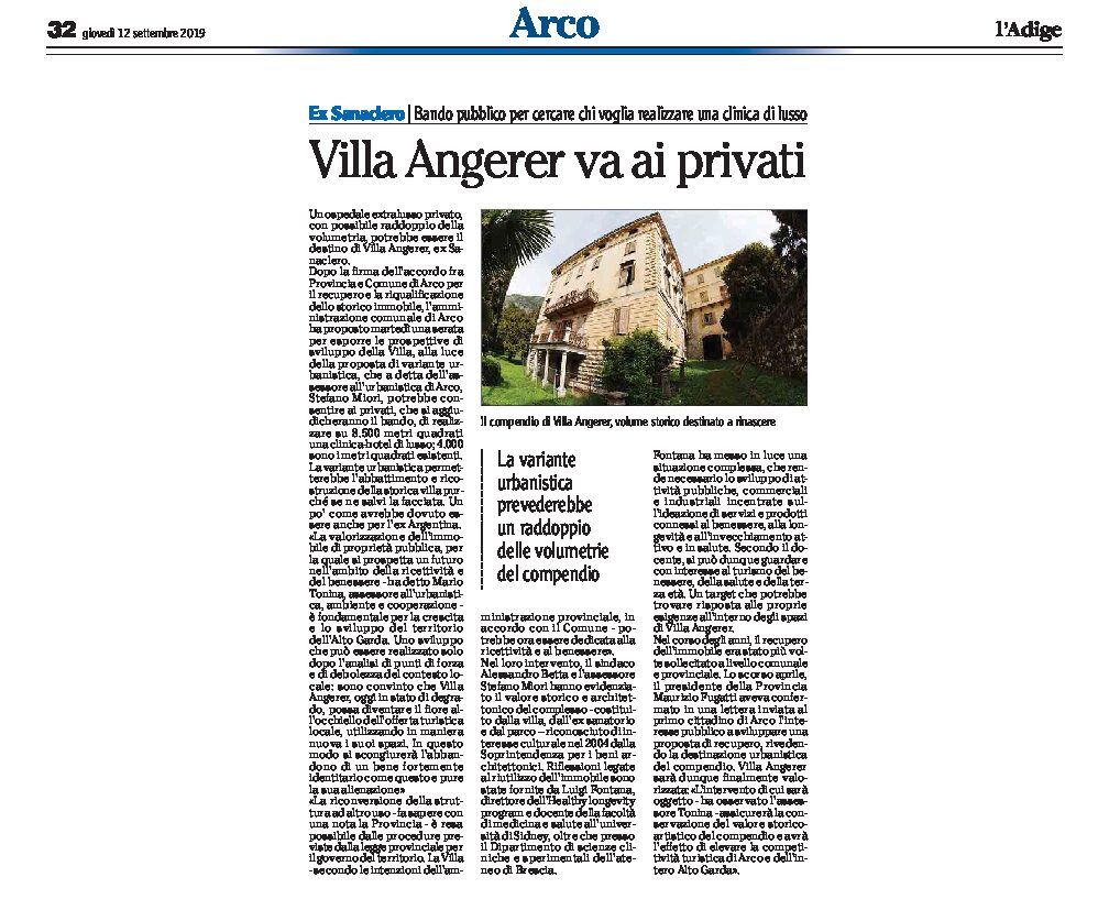 Arco, Villa Angerer: va ai privati