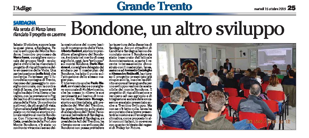 Sardagna: incontro per lo sviluppo del Monte Bondone