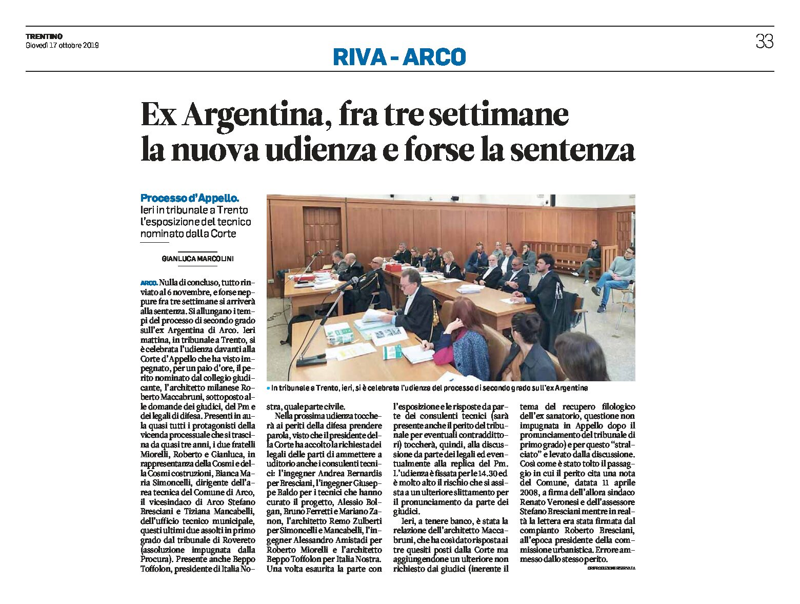 Ex Argentina: fra tre settimane la nuova udienza e forse la sentenza