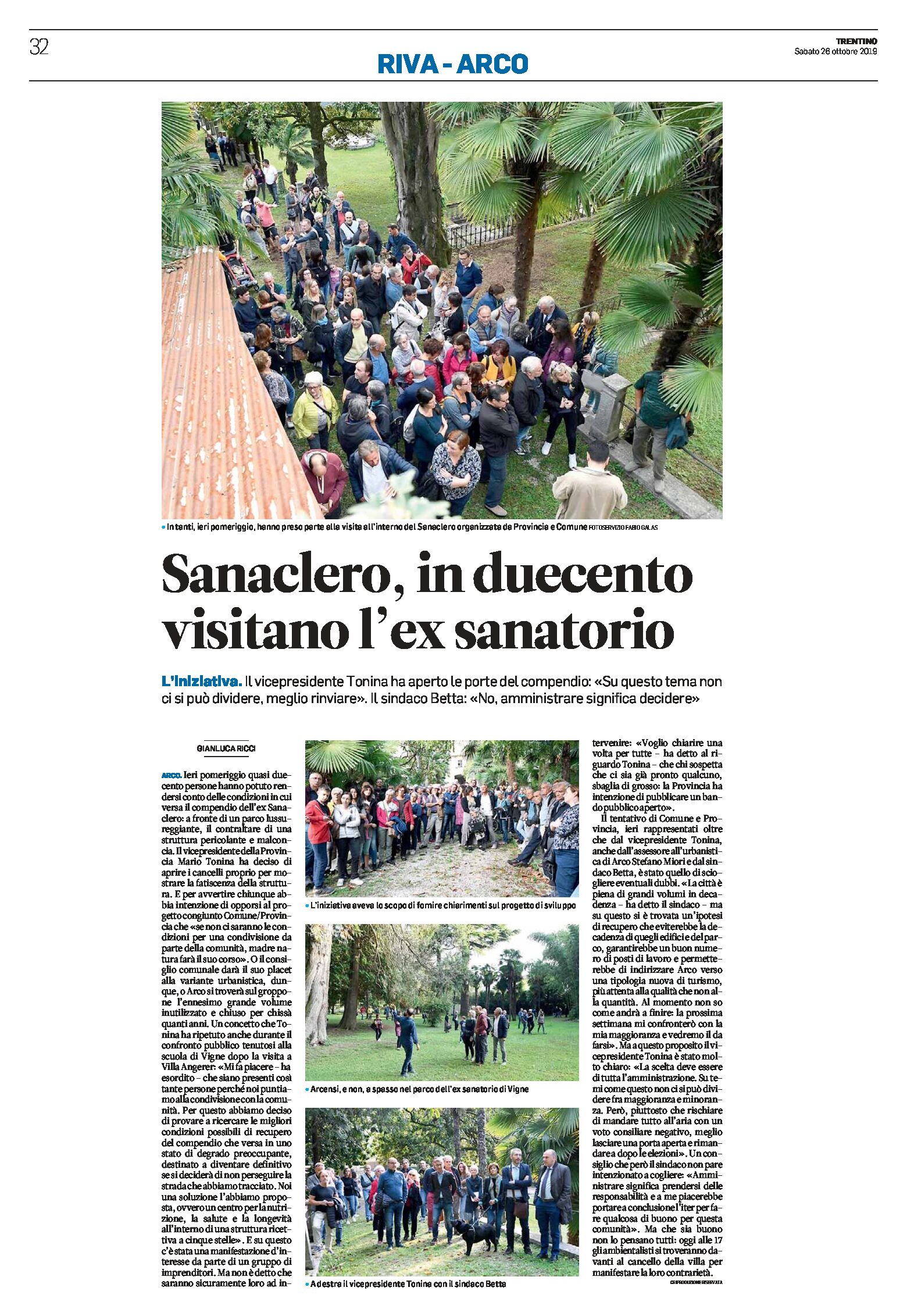 Arco, ex Sanaclero: in 200 visitano villa Angerer
