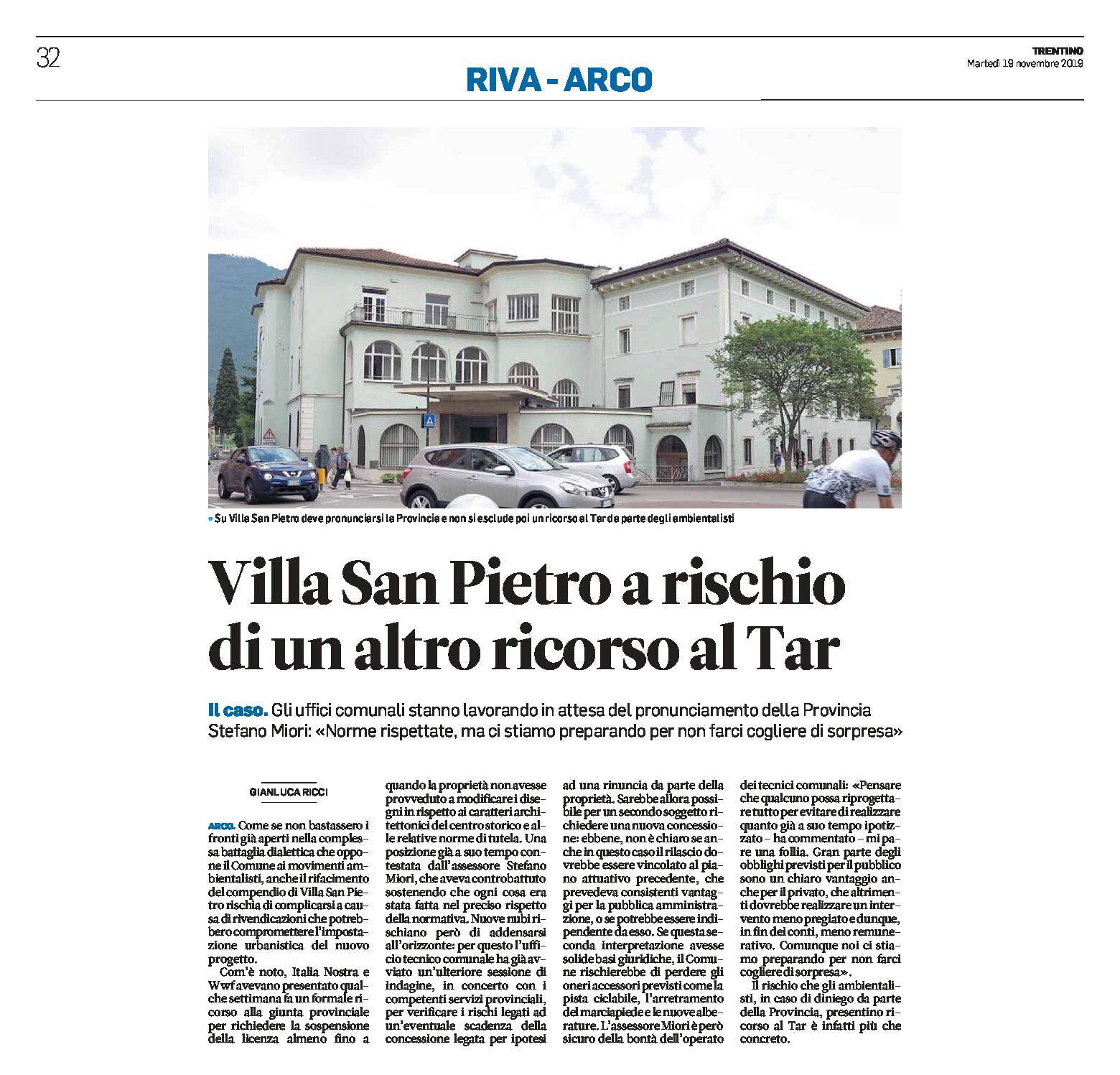 Arco, Villa San Pietro: rischio di un altro ricorso al Tar