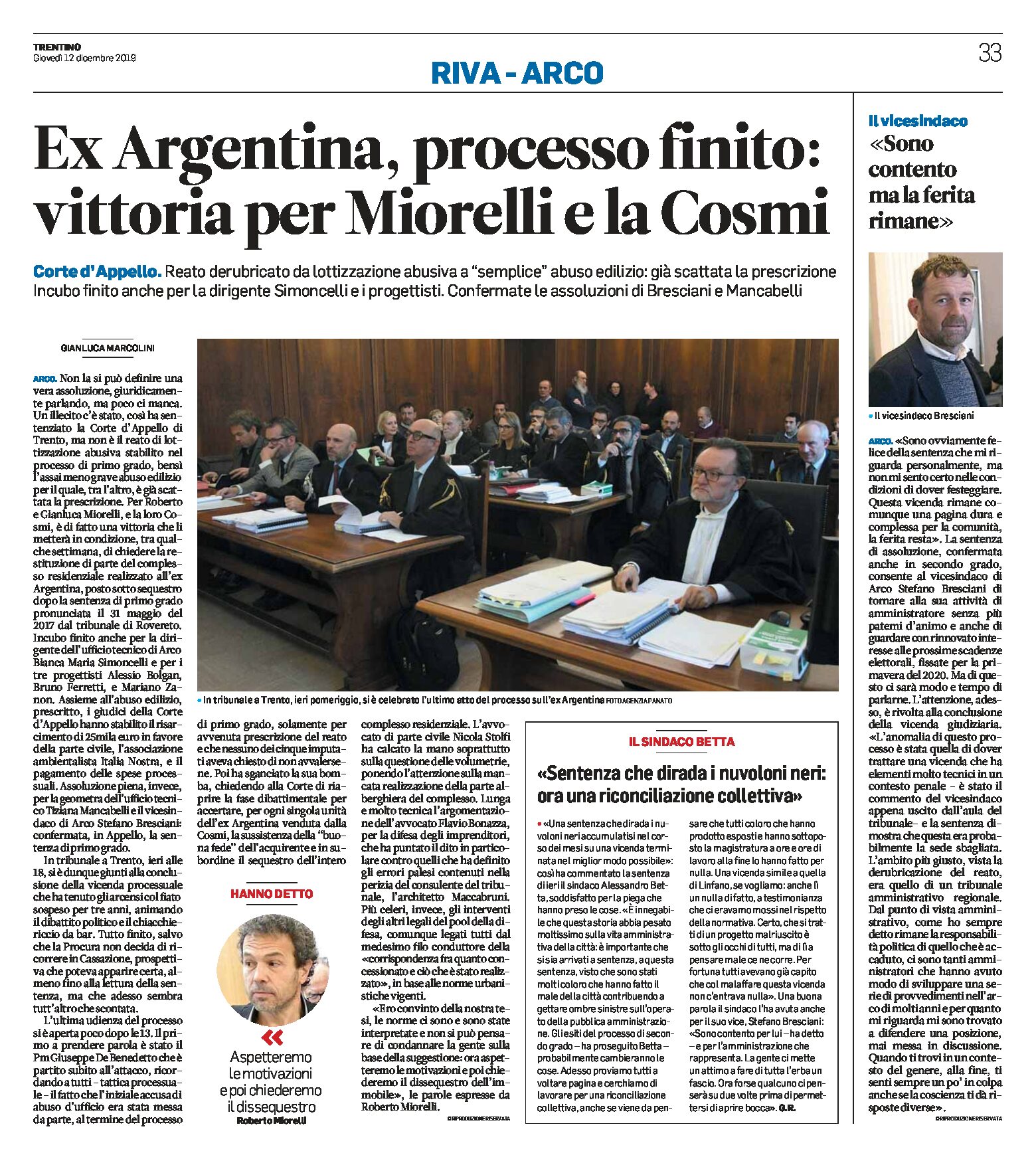 Ex Argentina: processo finito, vittoria per Miorelli e la Cosmi. Reato derubricato, già scattata la prescrizione