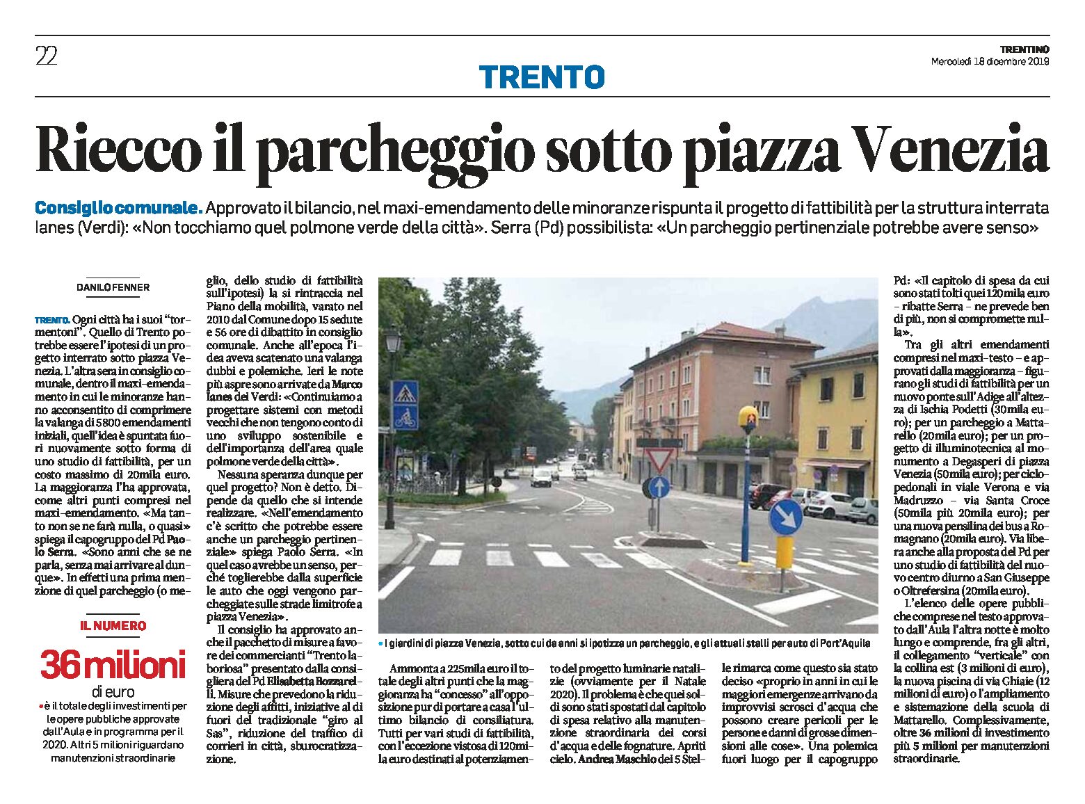 Trento, piazza Venezia: riecco il parcheggio. Rispunta il progetto di fattibilità