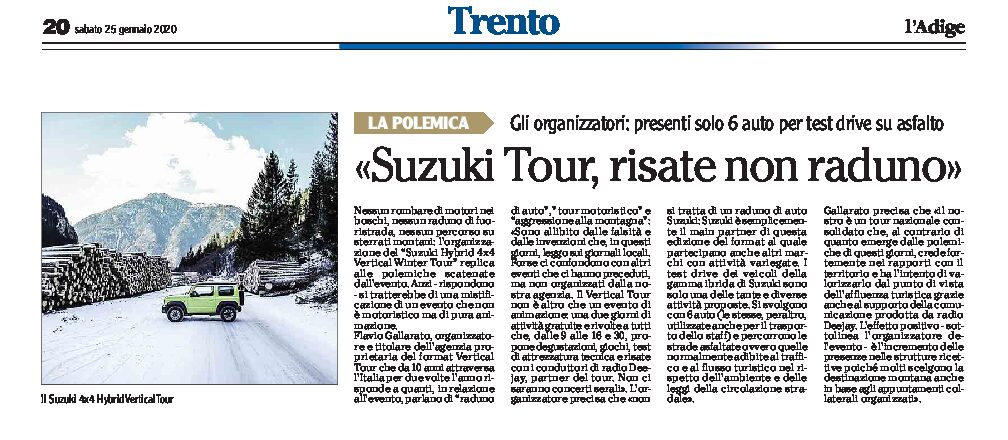 San Martino: Suzuki Tour, gli organizzatori “risate non raduno”