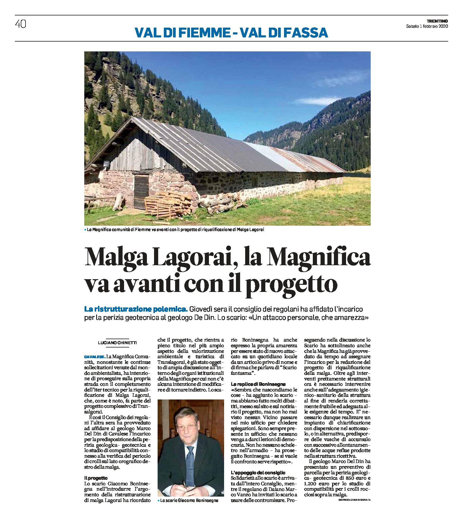 Malga Lagorai: la Magnifica va avanti con il progetto