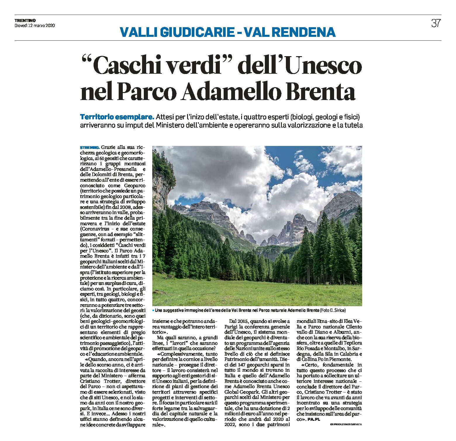 Adamello Brenta: i “Caschi verdi” dell’Unesco nel Parco