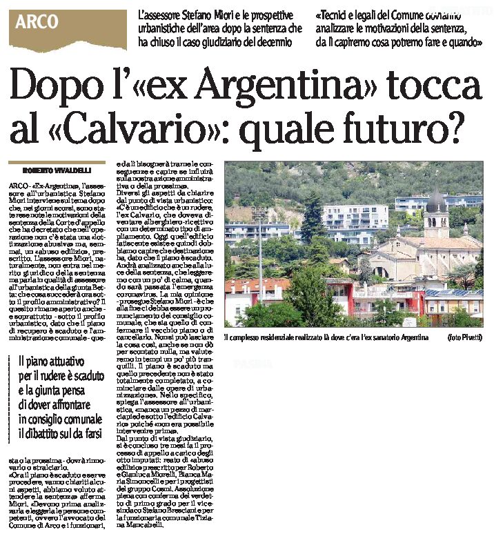 Arco: dopo l’ex Argentina tocca al “Calvario”, quale futuro?