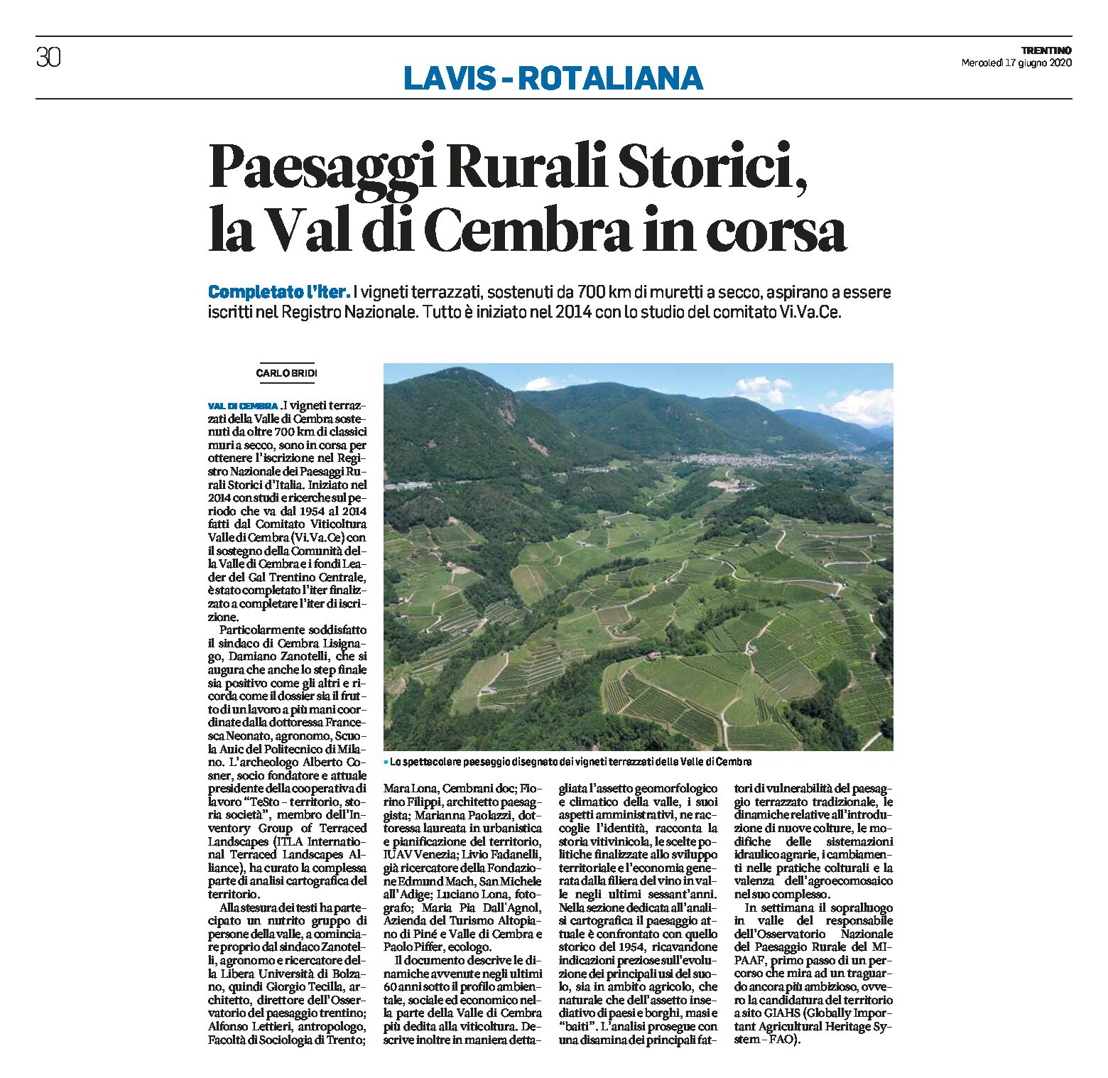 Val di Cembra: in corsa per i Paesaggi Rurali Storici