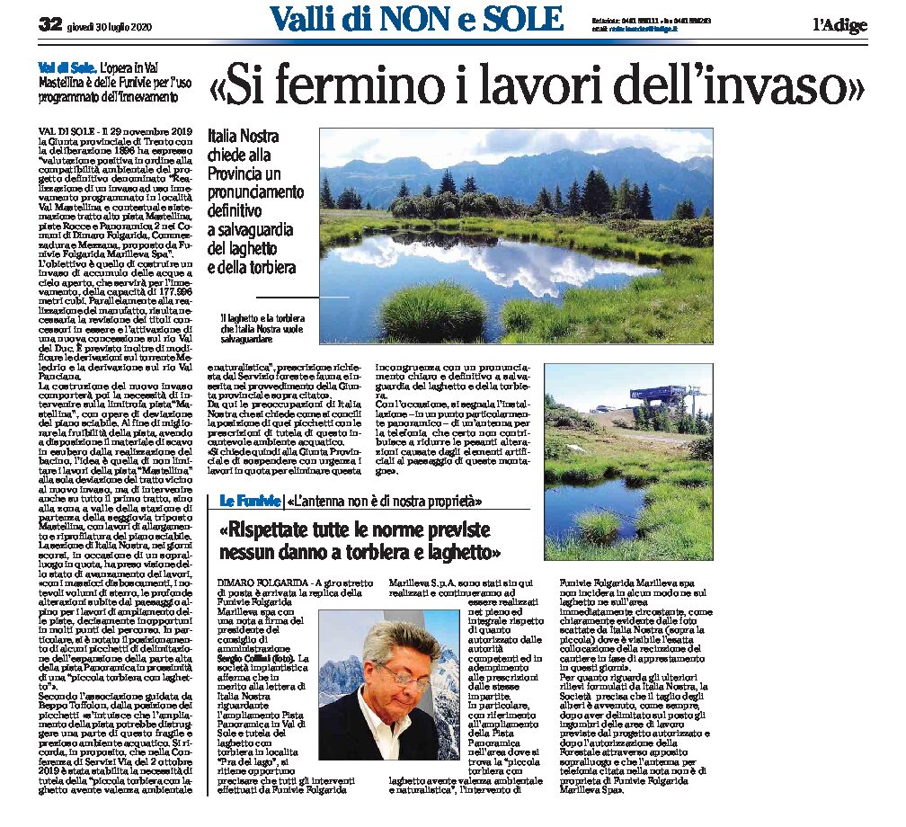Val Mastellina: Italia Nostra “si fermino i lavori dell’invaso”