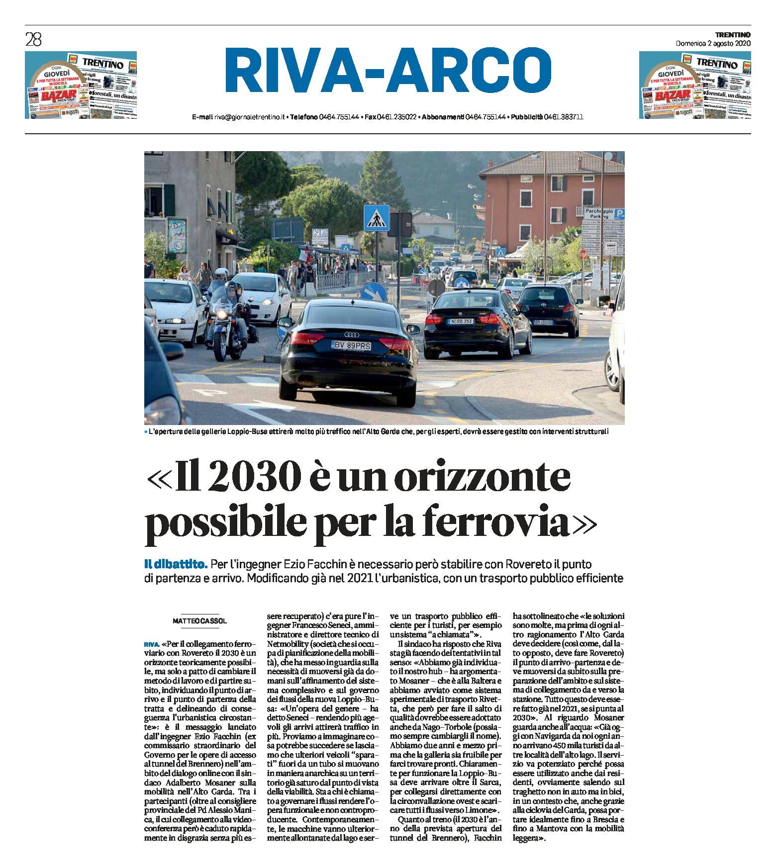 Ferrovia Rovereto-Riva: il 2030 è un orizzonte possibile