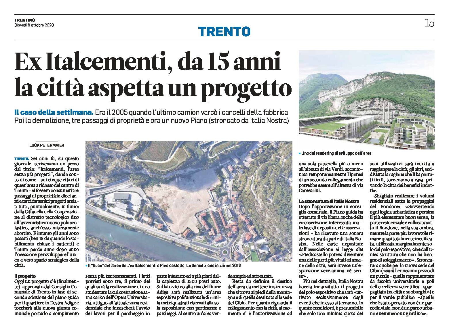 Trento, ex Italcementi: da 15 anni la città aspetta un progetto