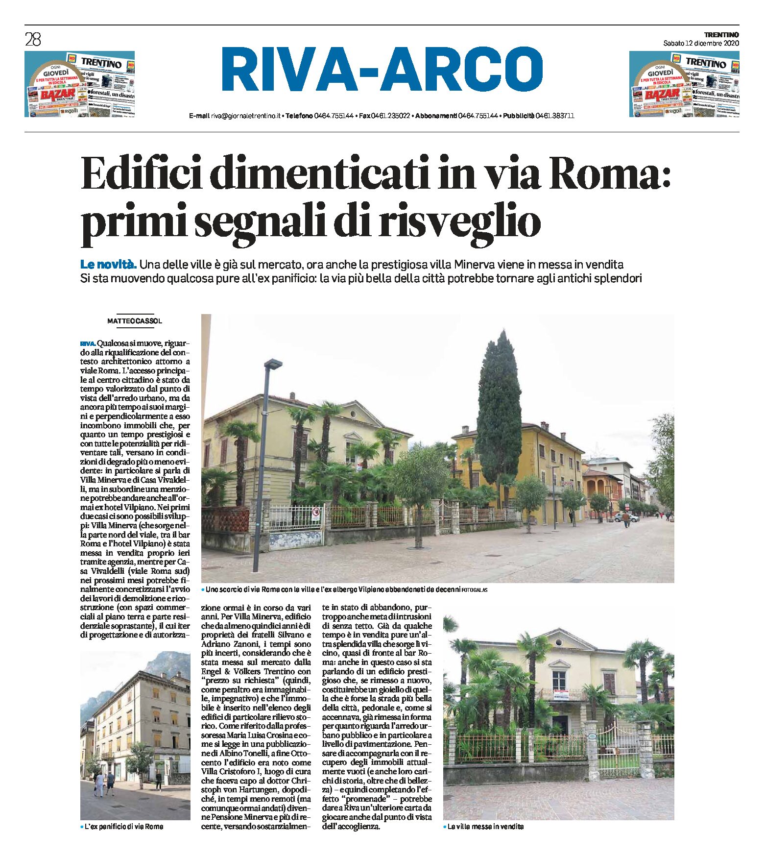Riva: edifici dimenticati in via Roma, primi segnali di risveglio