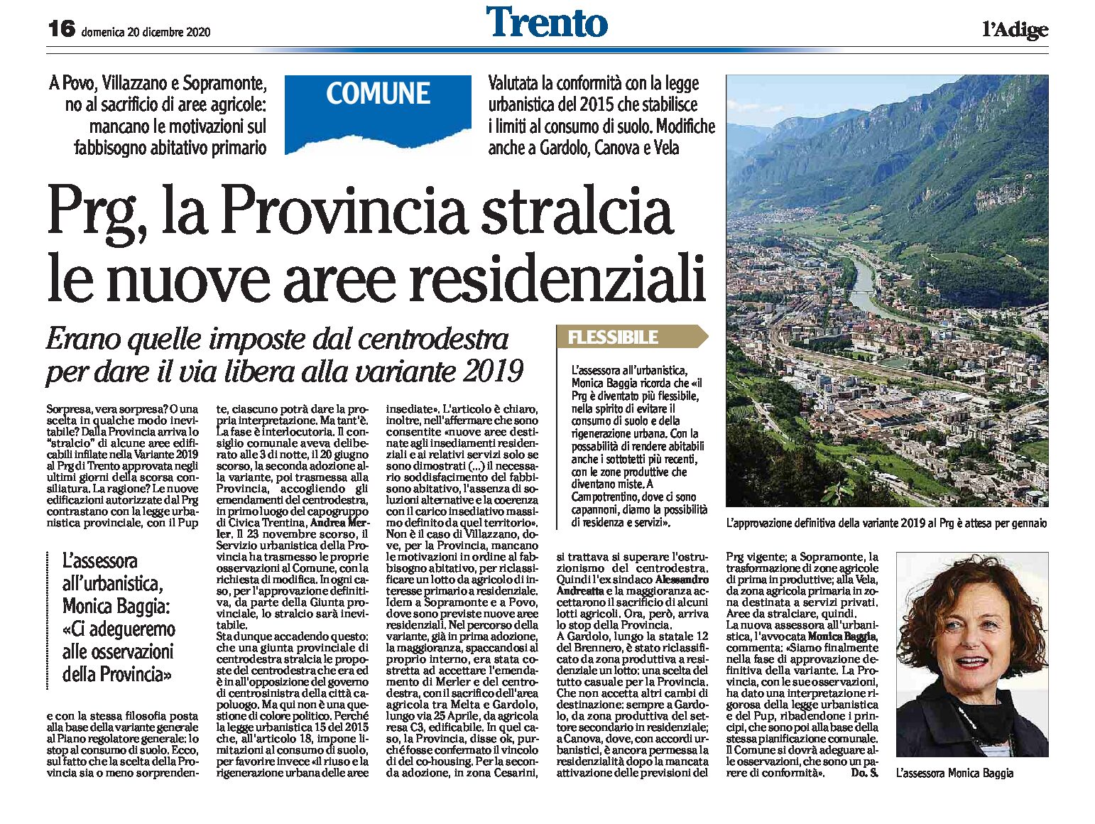 Trento, Prg: la Provincia stralcia le nuove aree residenziali