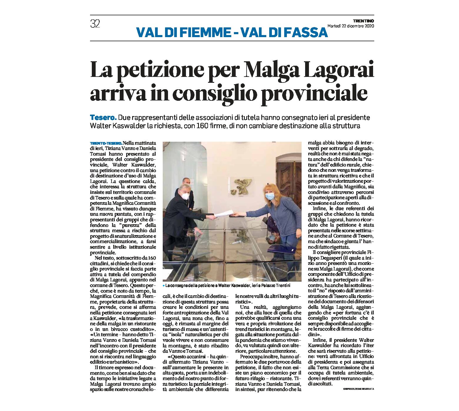 Malga Lagorai: la petizione arriva in consiglio provinciale