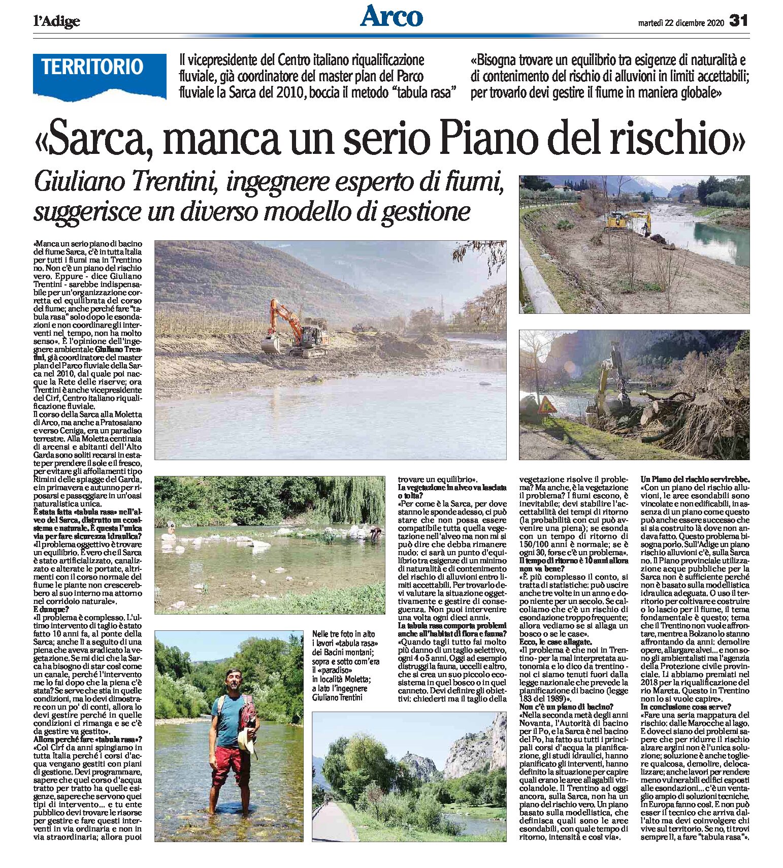 Arco, fiume Sarca: Trentini “manca un serio Piano del rischio”