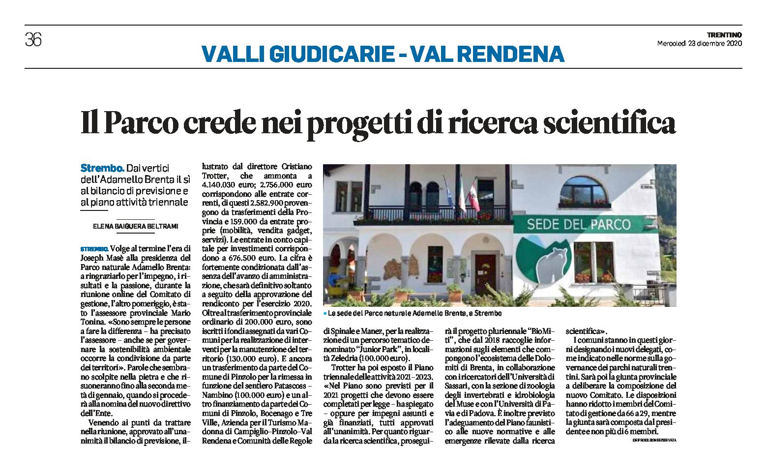 Adamello Brenta: il Parco crede nei progetti di ricerca scientifica