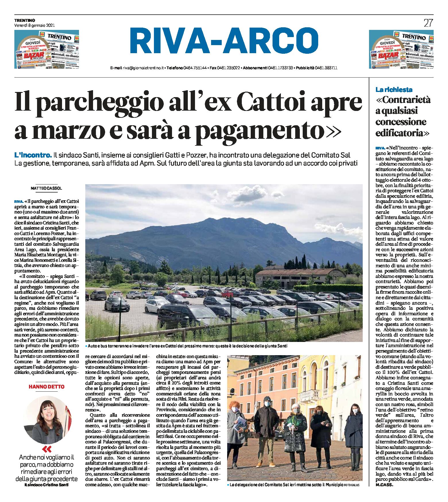 Riva: il parcheggio all’ex Cattoi aprirà a marzo e sarà temporaneo e a pagamento