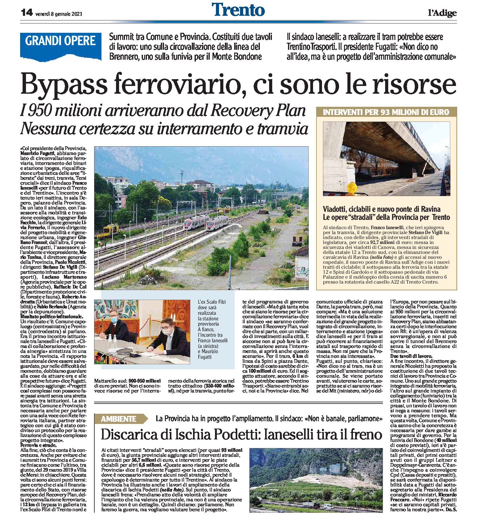 Trento: Bypass ferroviario, ci sono le risorse. Nessuna certezza su interramento e tramvia