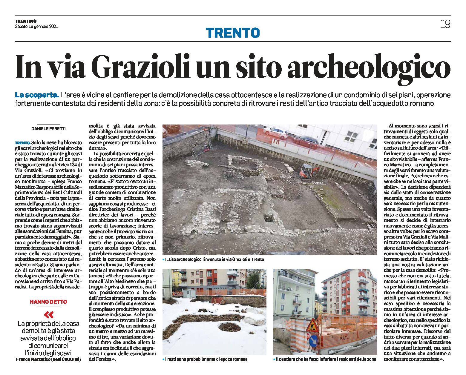 Trento, via Grazioli: un sito archeologico