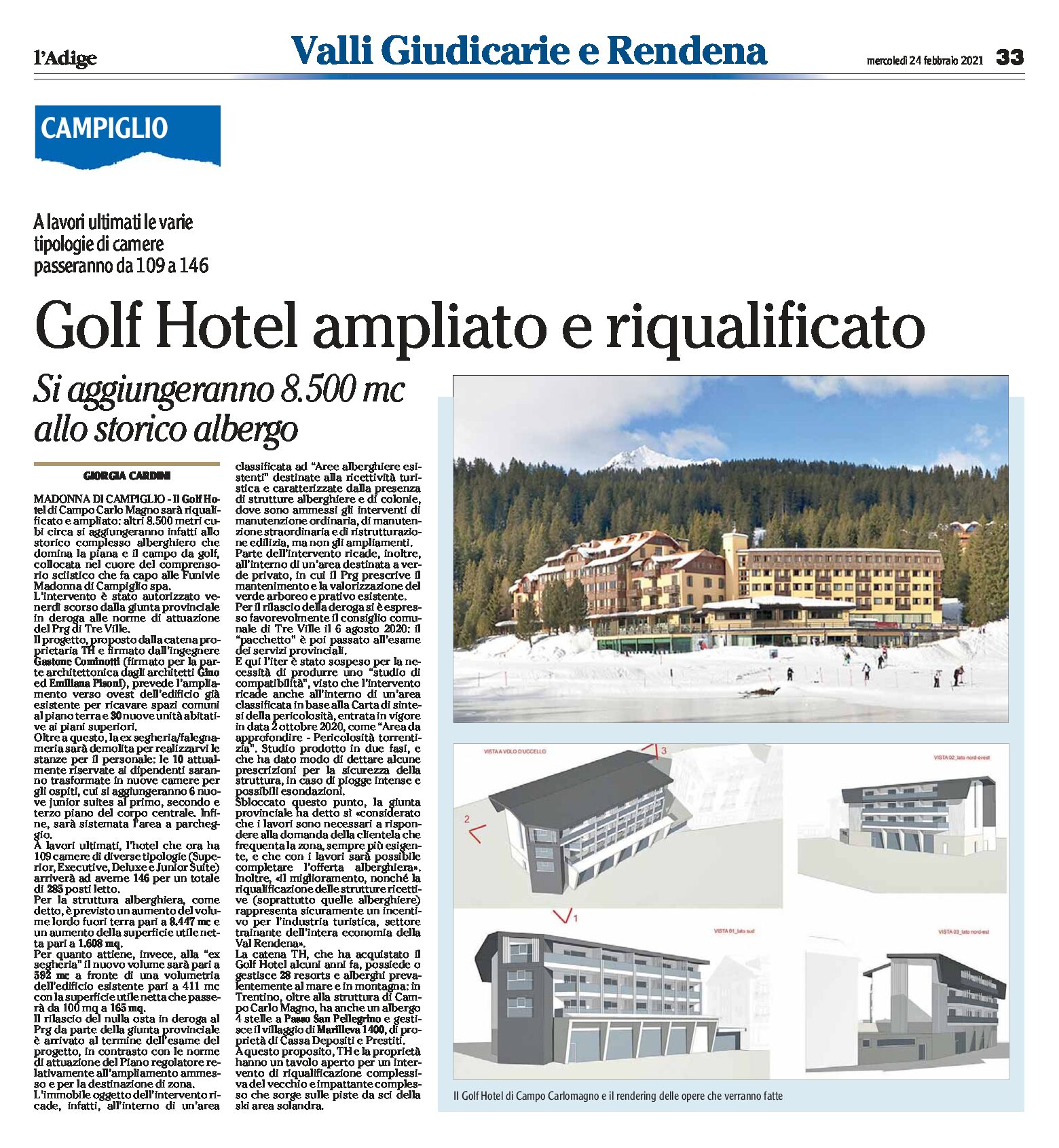 Campiglio, Campo Carlo Magno: il Golf Hotel sarà ampliato e riqualificato
