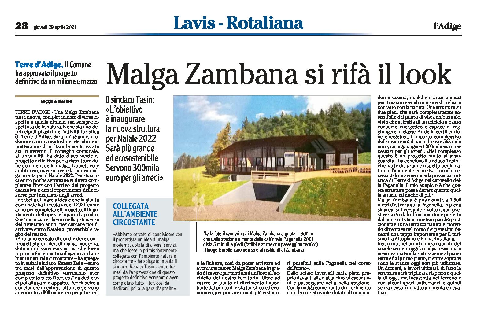 Terre d’Adige: malga Zambana si rifà il look