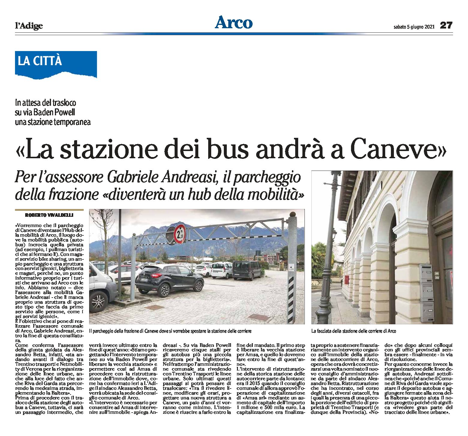 Arco: la stazione delle corriere andrà a Caneve