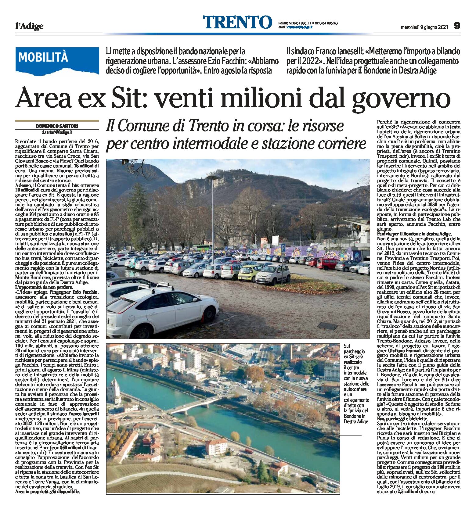 Trento, area ex Sit: venti milioni dal governo. Le risorse per centro intermodale e stazione corriere