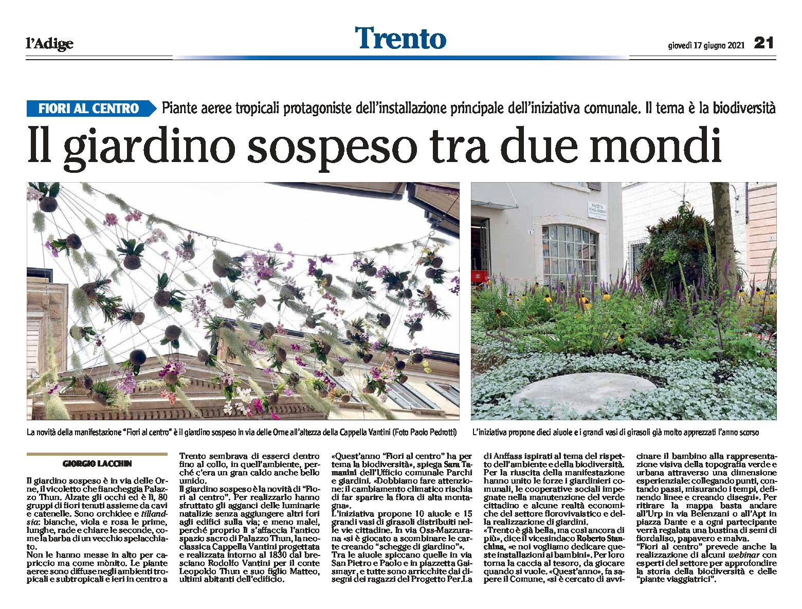 Trento, Fiori al centro: il giardino sospeso tra due mondi
