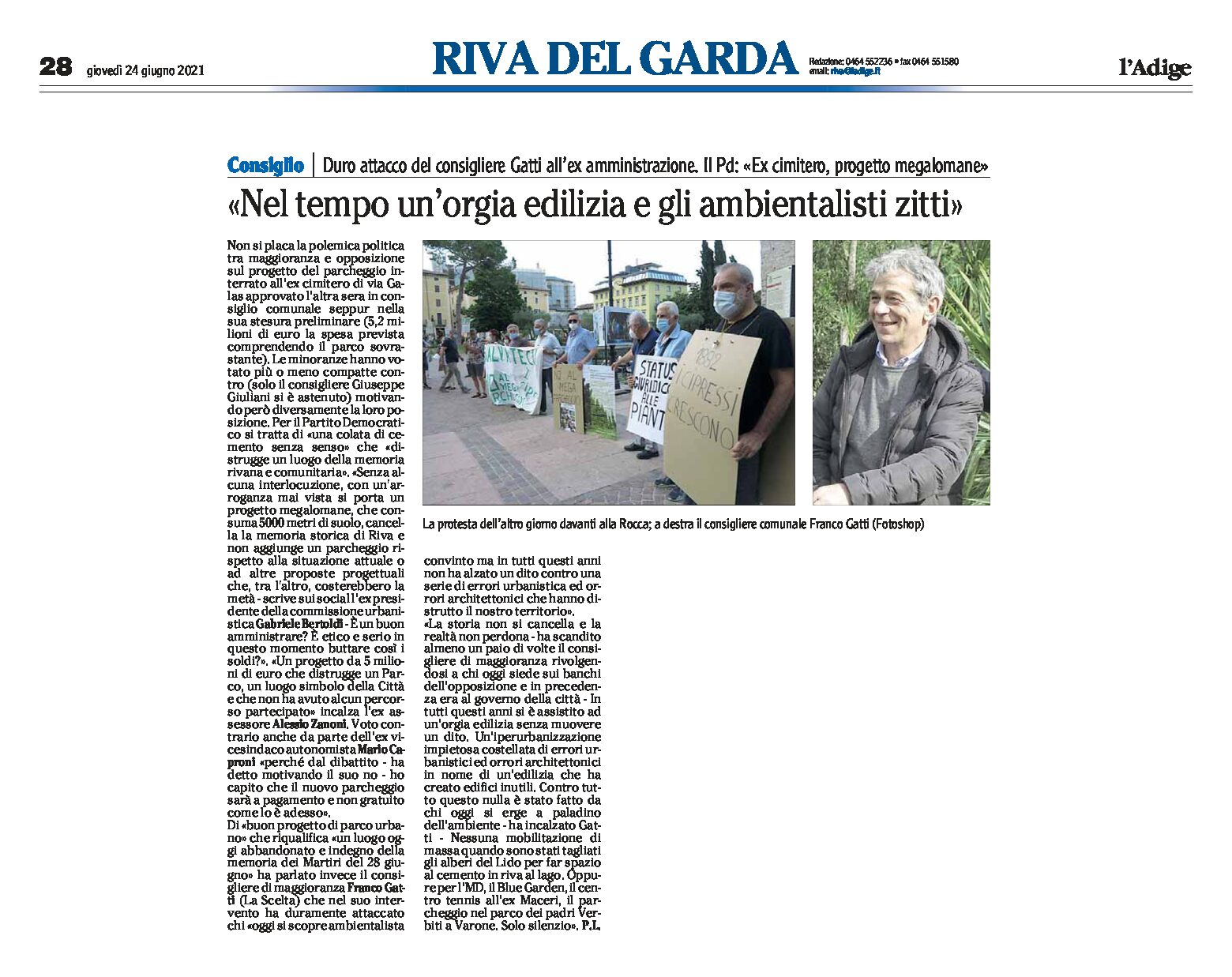Riva, ex cimitero: progetto megalomane