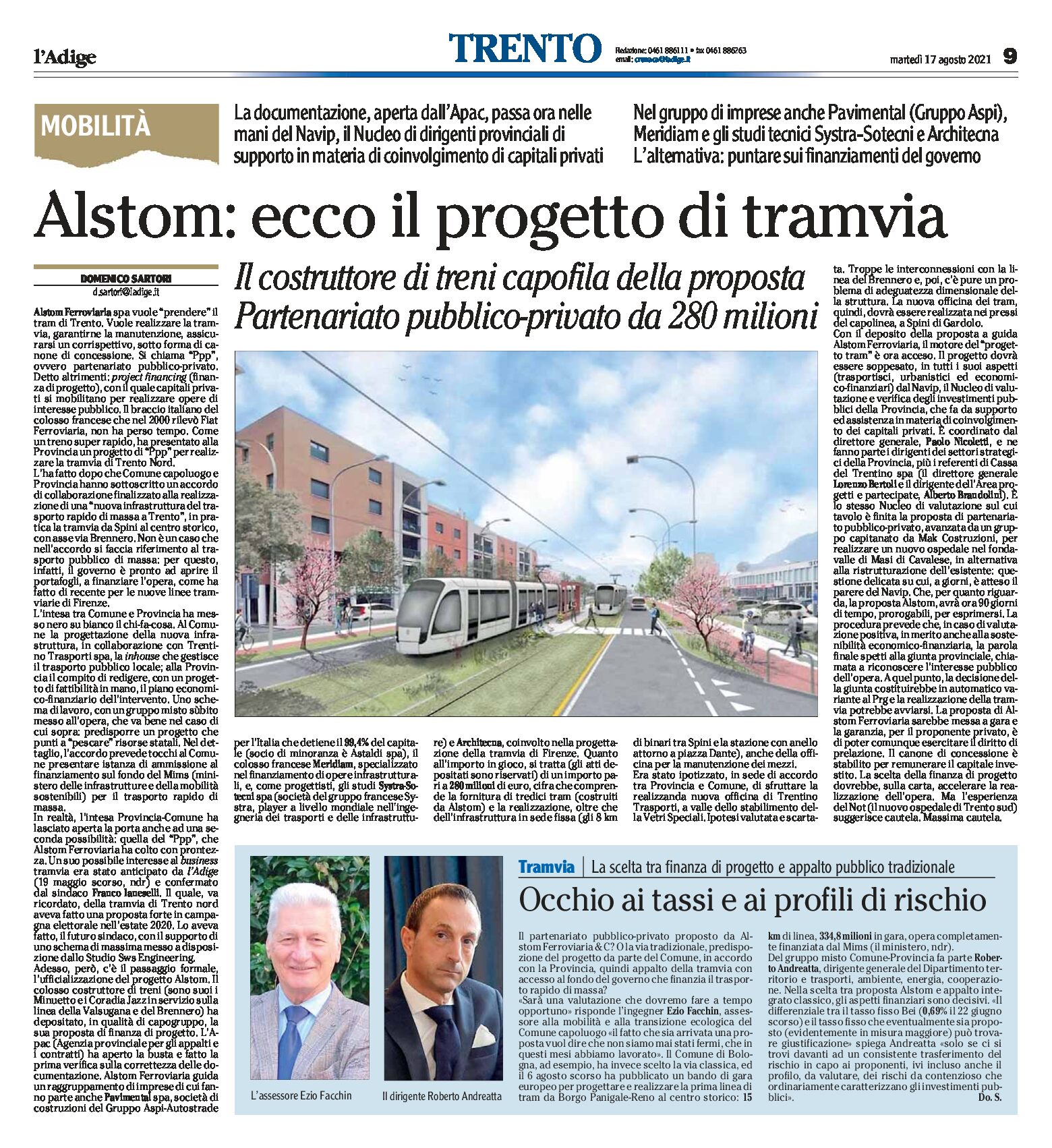 Trento, mobilità: Alstom, ecco il progetto di tramvia