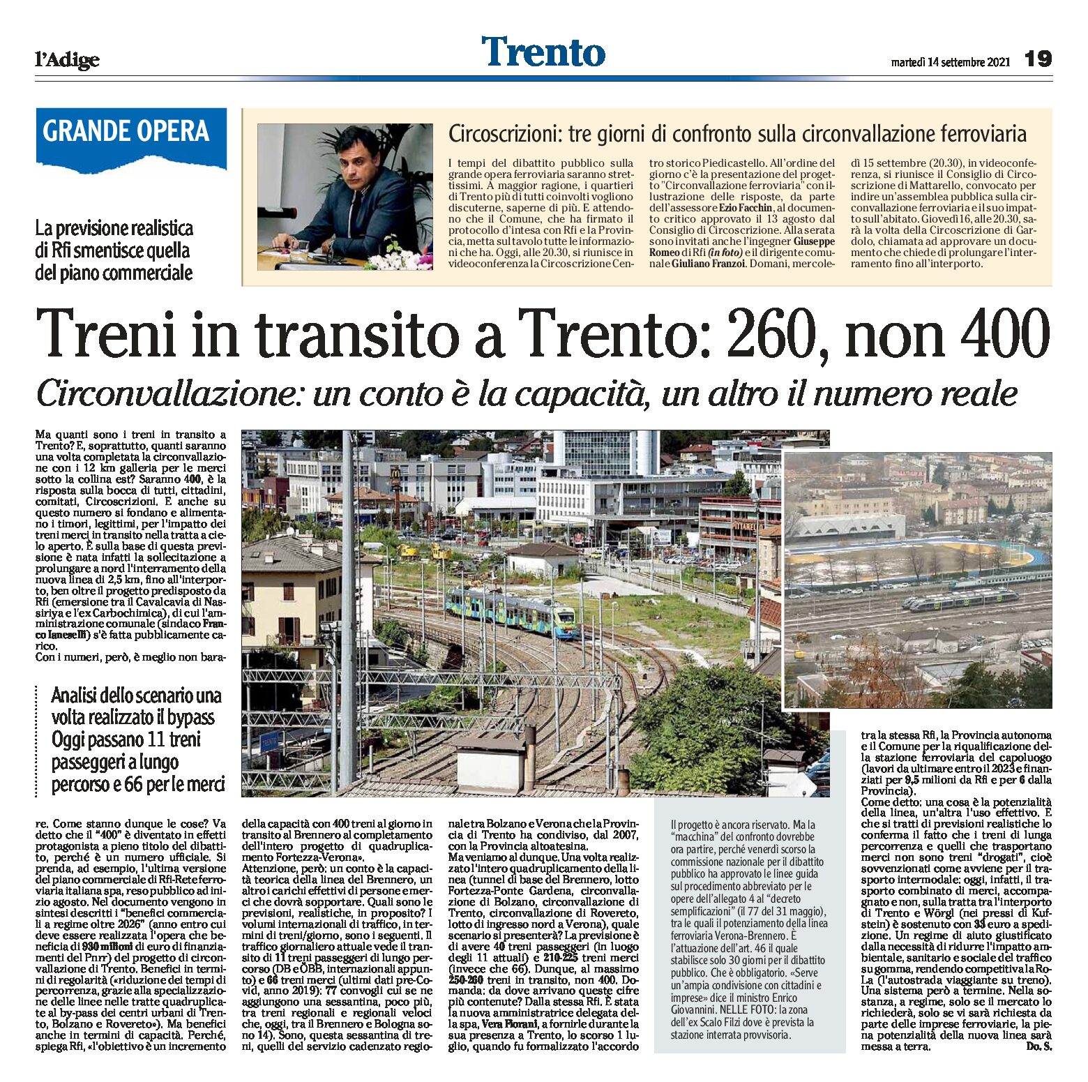Treni in transito a Trento: 260, non 400