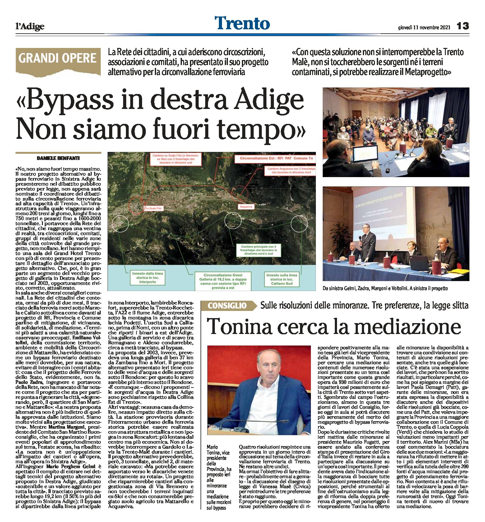 Trento: “bypass in destra Adige, non siamo fuori tempo”