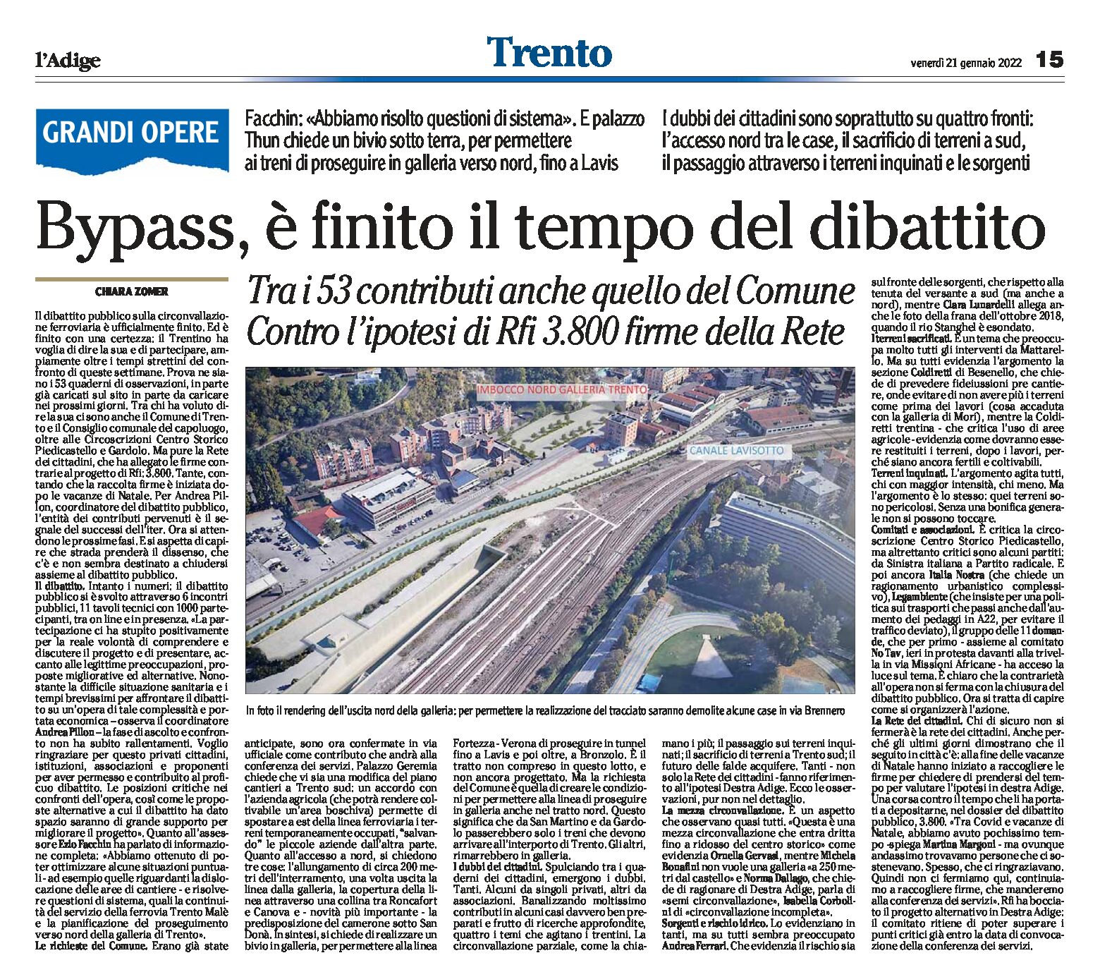 Trento, bypass: è finito il tempo del dibattito. 53 contributi e 3.800 firme della Rete