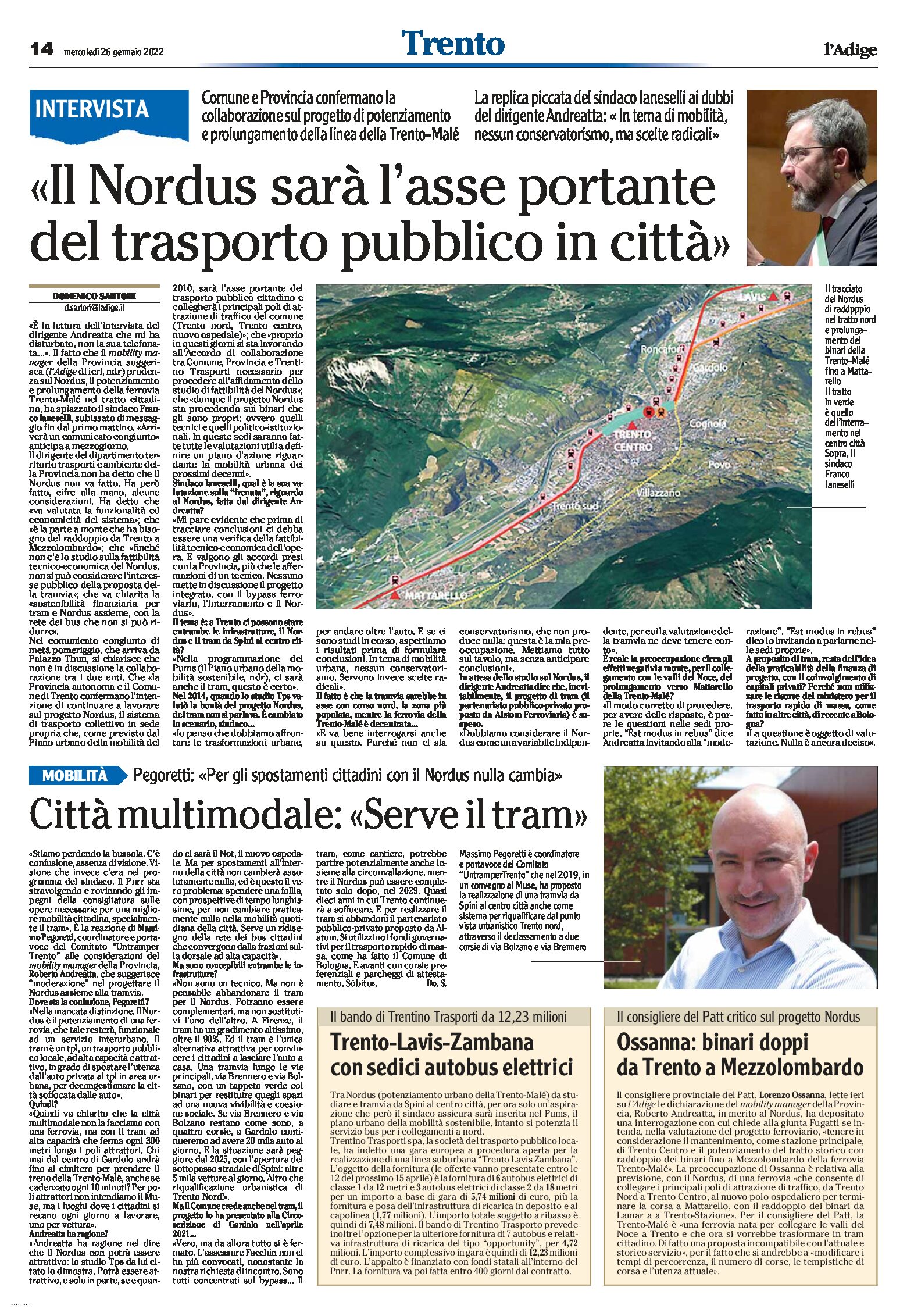 Trento, Nordus: sarà l’asse portante del trasporto pubblico in città. Intervista a Ianeselli