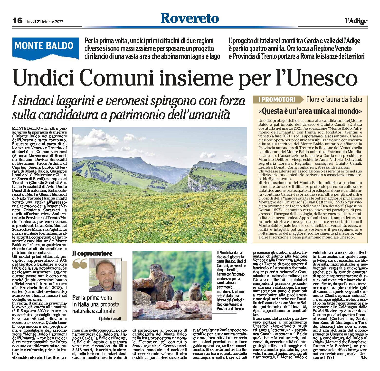 Monte Baldo: undici Comuni insieme per l’Unesco