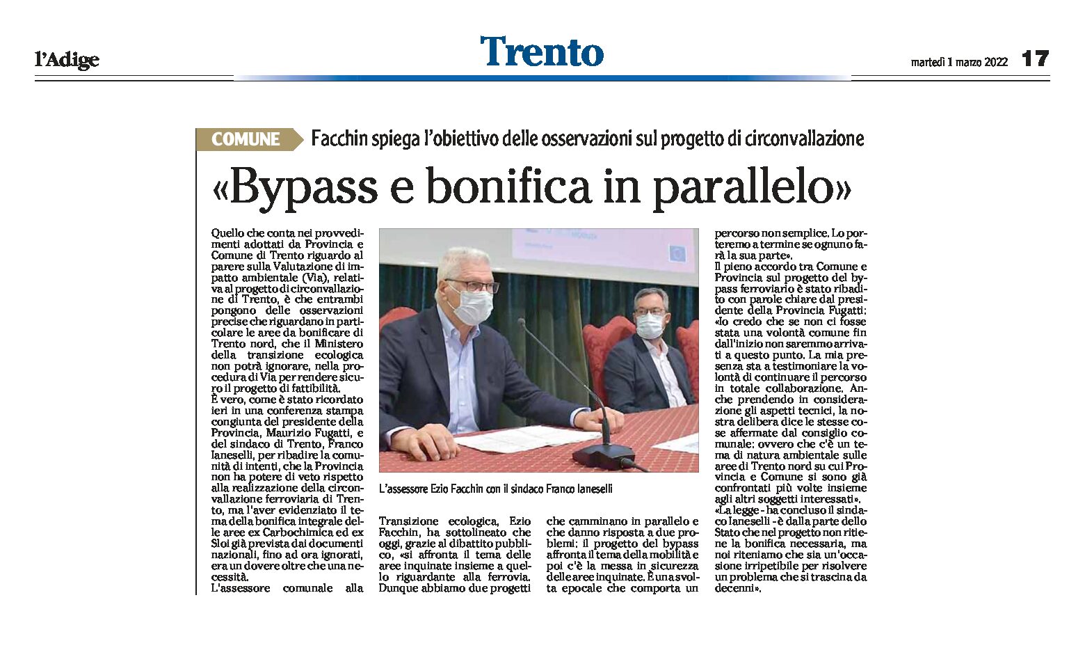 Trento: bypass e bonifica in parallelo