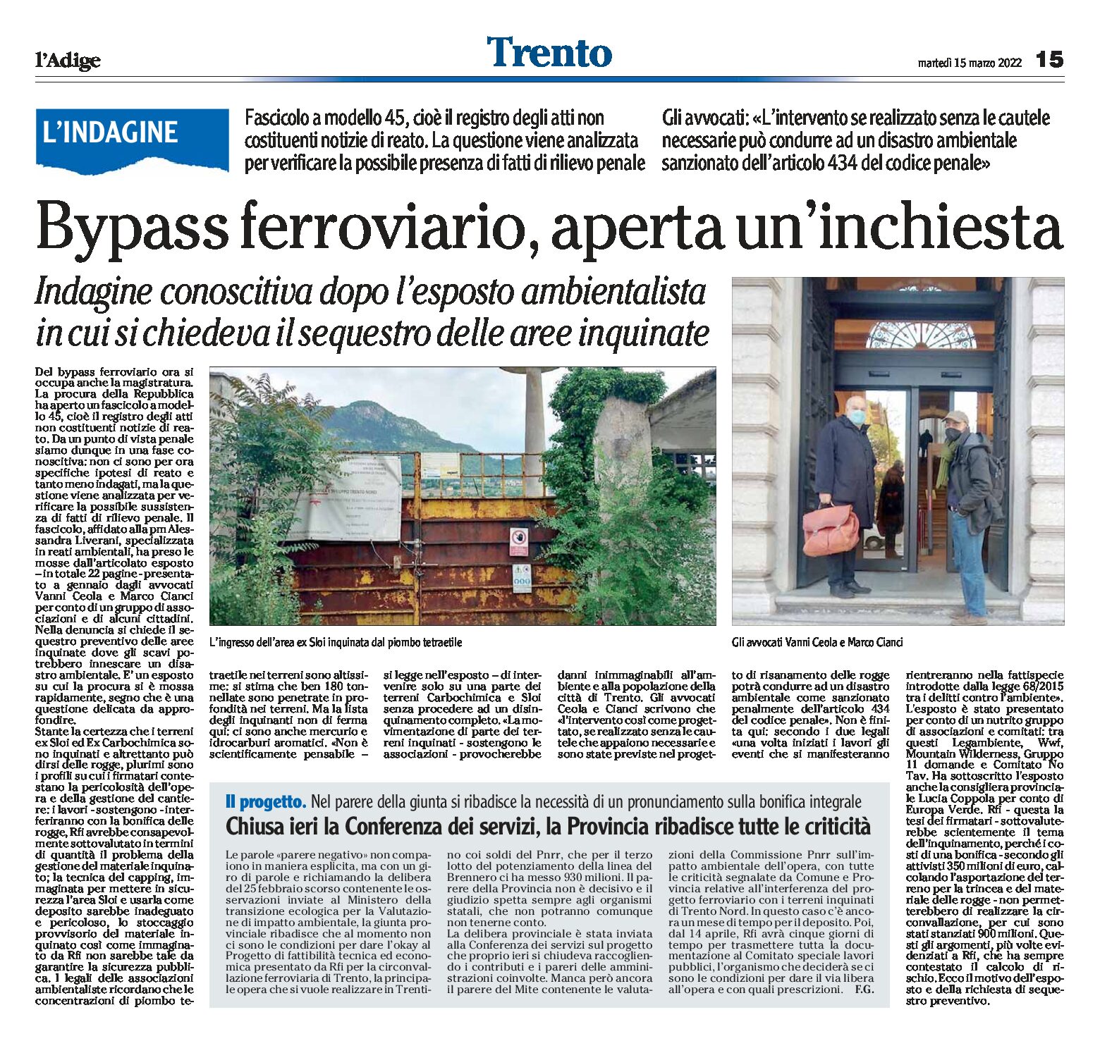 Trento: bypass ferroviario, aperta un’inchiesta.