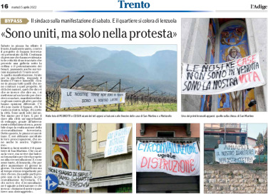 Trento, bypass: il sindaco sulla manifestazione di sabato “sono uniti ma solo nella protesta”
